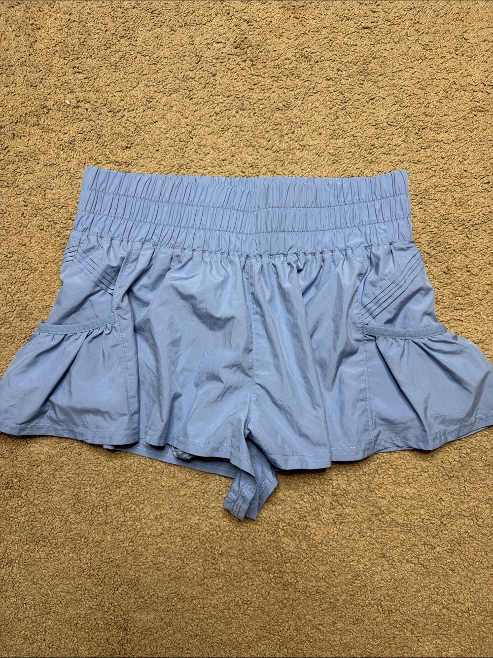 DUSTY BLUE FREE PEOPLE RUFFLE SHORTS